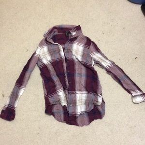 Maroon and white flannel